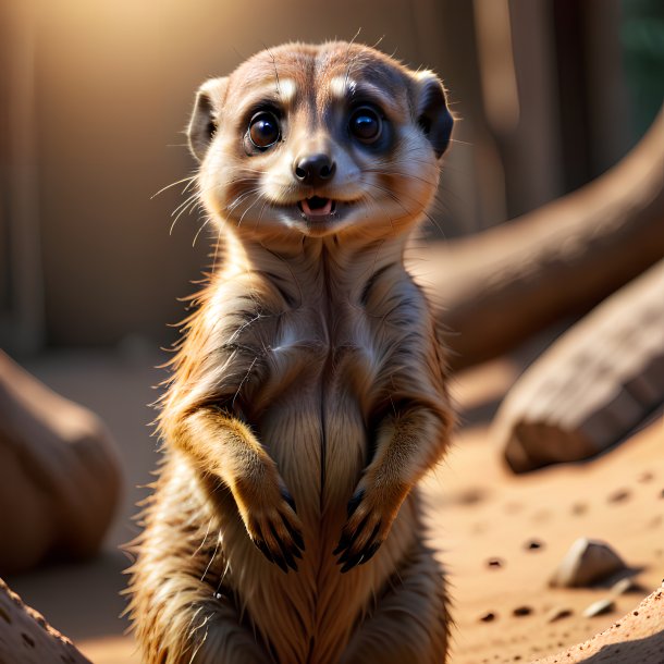 Picture of a playing meerkat