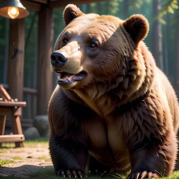 Imagem de um urso jogando