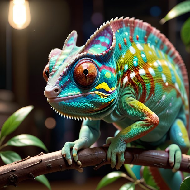 Picture of a playing chameleon