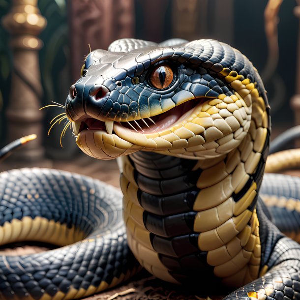 Picture of a playing king cobra