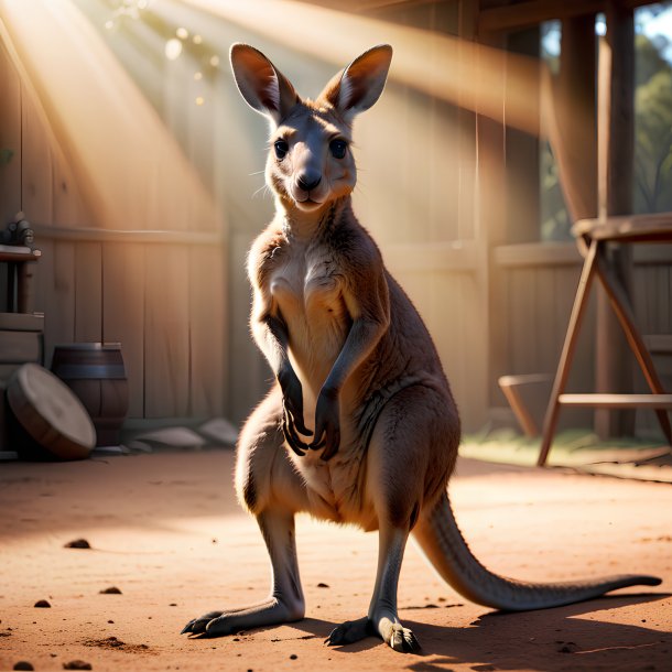 Picture of a playing kangaroo