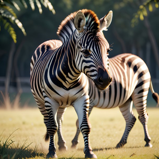 Imagem de uma zebra jogando