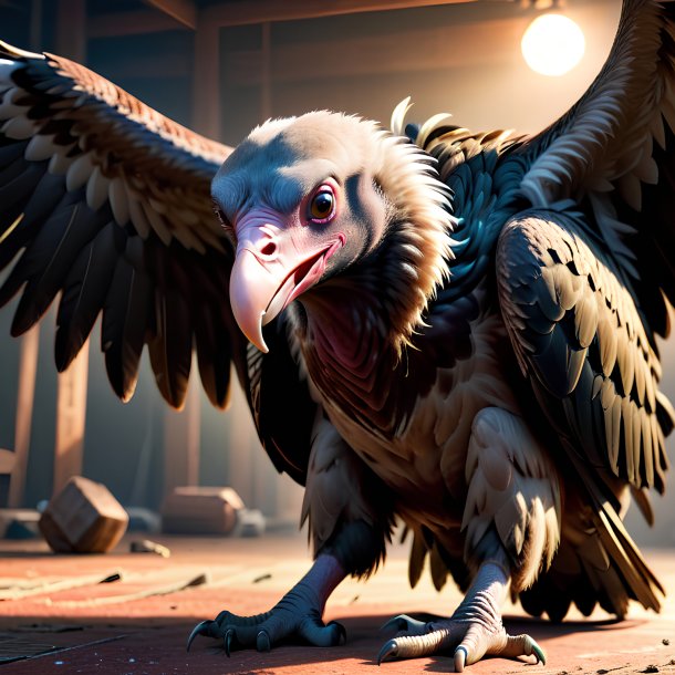 Picture of a playing vulture