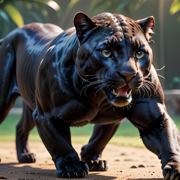 Picture of a playing panther