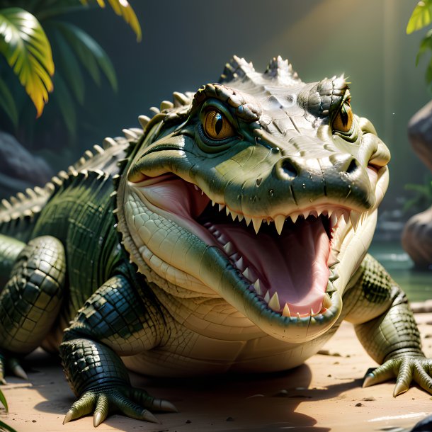 Picture of a playing crocodile