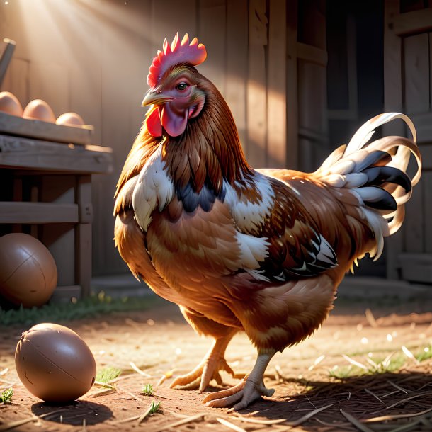 Picture of a playing hen