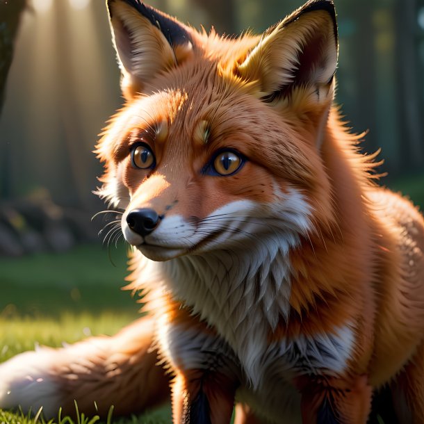 Picture of a playing fox