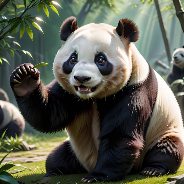 Photo d'un panda géant jouant