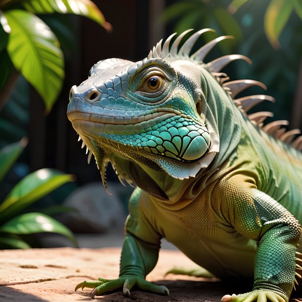 Picture of a playing iguana