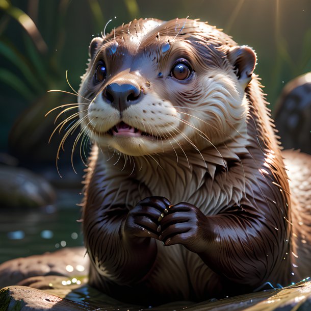 Photo d'une loutre à jouer