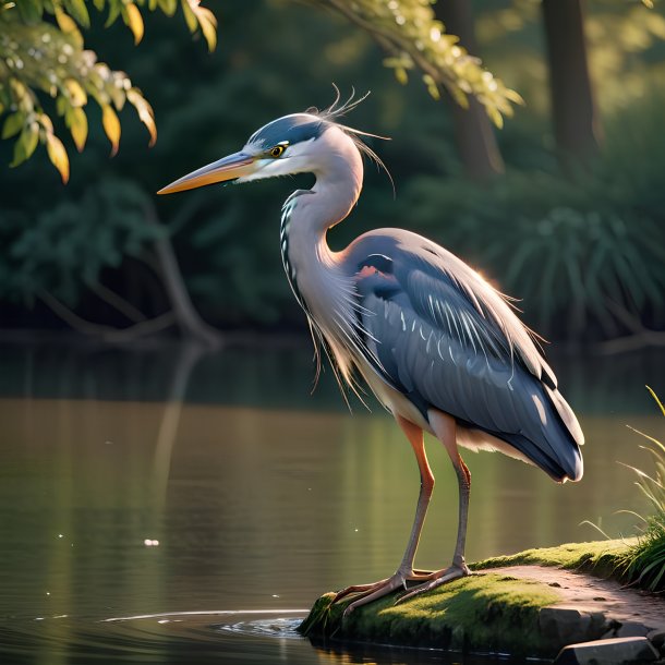 Picture of a playing heron