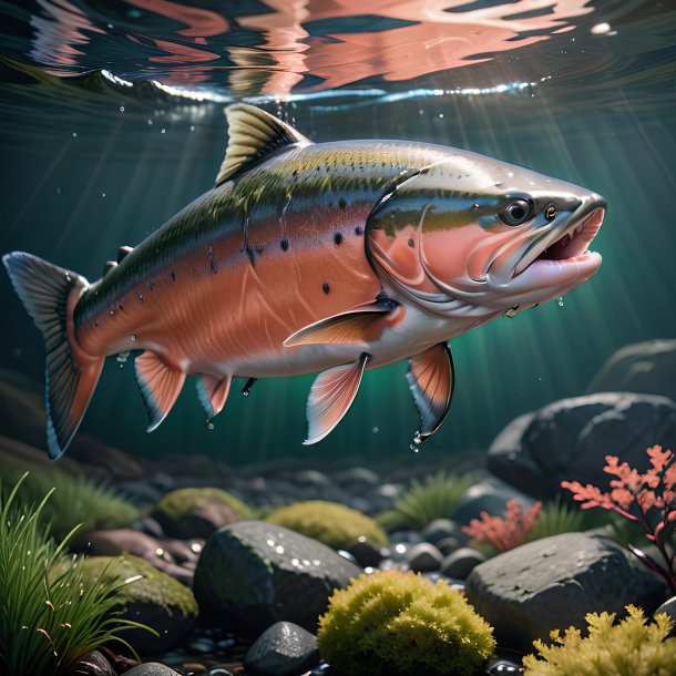 Picture of a playing salmon