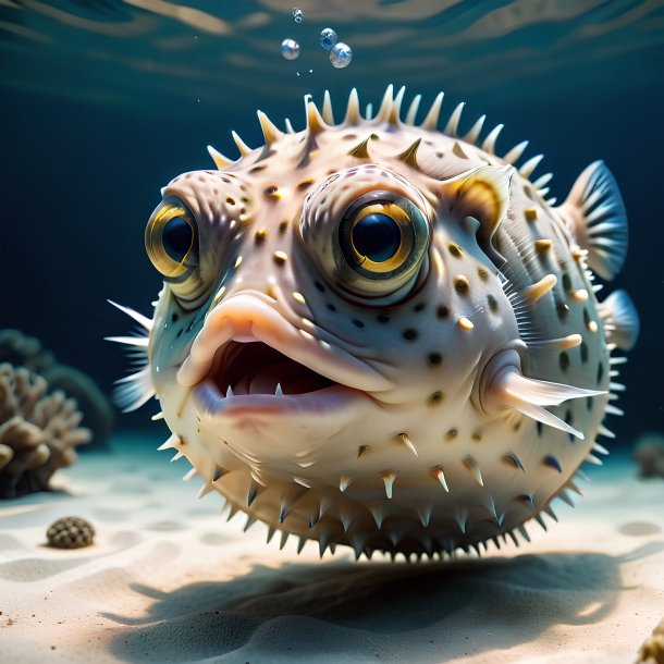 Picture of a playing pufferfish