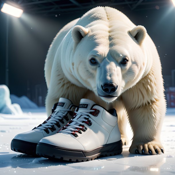 Imagem de um urso polar de sapatos