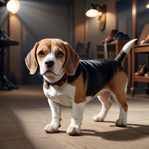 Picture of a shoes beagle