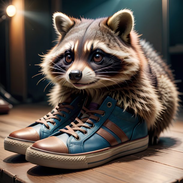 Imagen de un mapache de zapatos