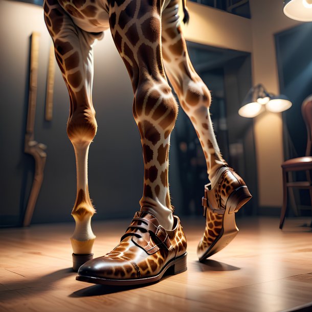 Photo d'une girafe de chaussures