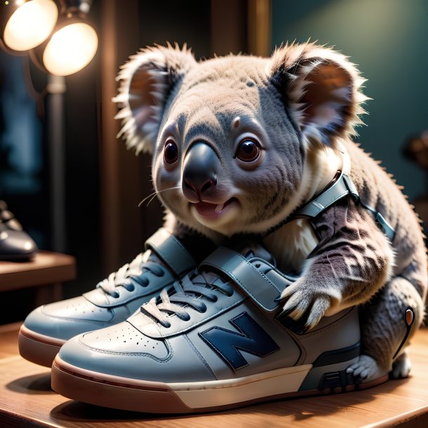 Foto de um coala de sapatos