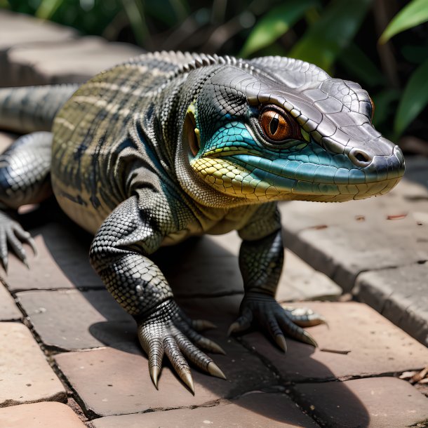 Foto de un lagarto monitor de zapatos