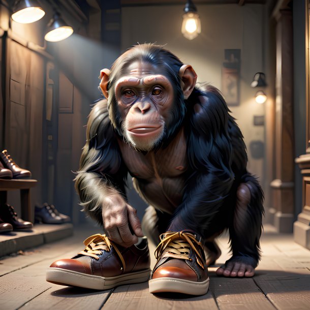 Photo d'un chimpanzé de chaussures