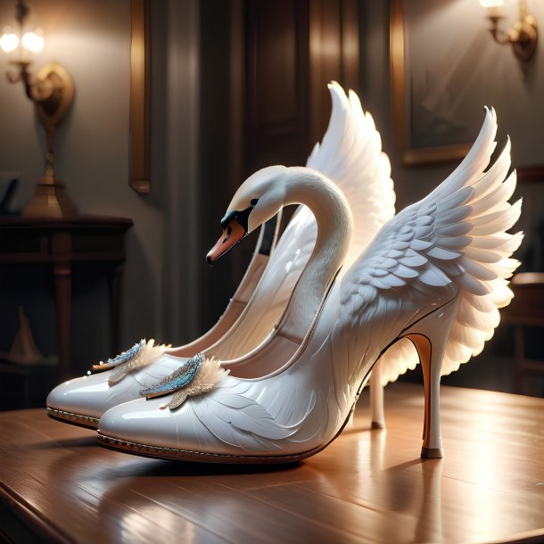 Foto de un cisne de zapatos