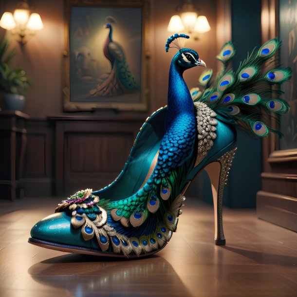 Imagen de un pavo real zapatos