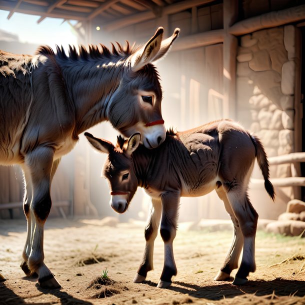 Picture of a being born donkey