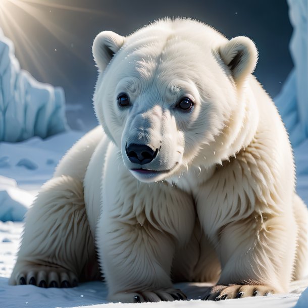 Image d'un ours polaire né