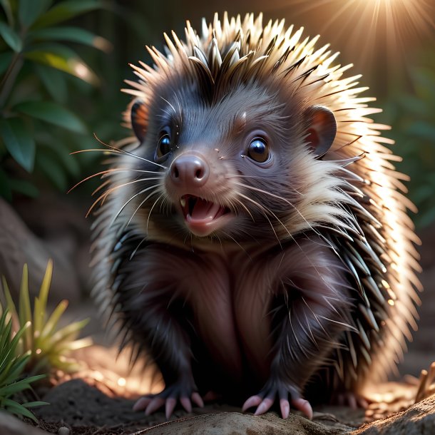 Picture of a being born porcupine