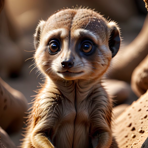 Imagem de um ser nascendo meerkat