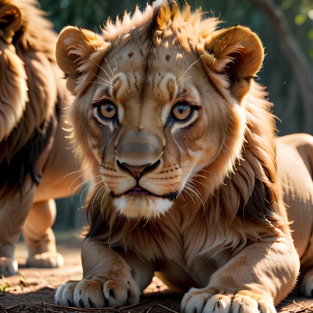 Foto de un león nacido