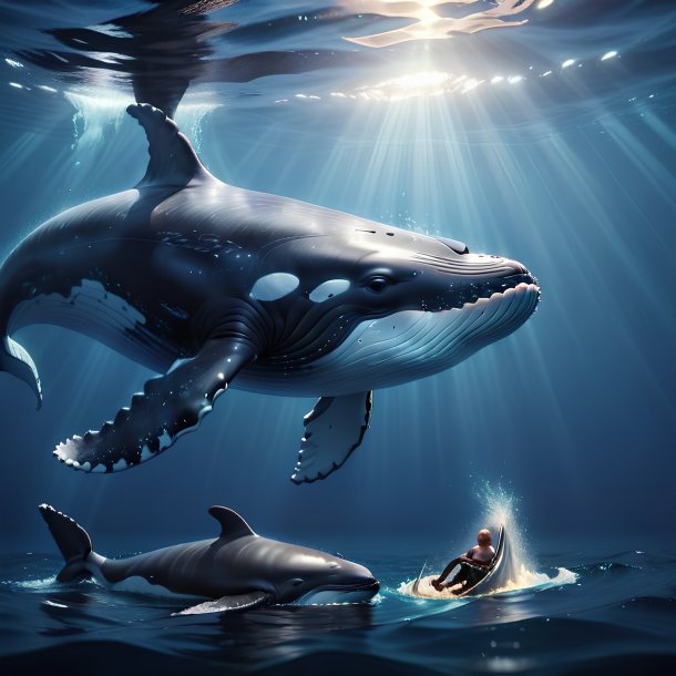 Picture of a being born whale