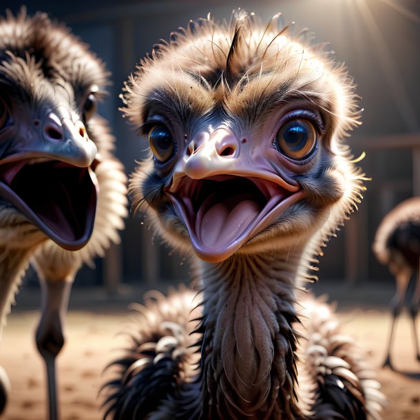 Picture of a being born ostrich