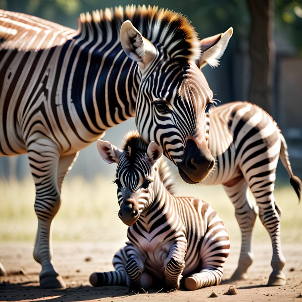 Picture of a being born zebra