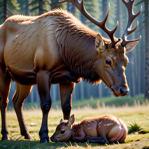 Picture of a being born elk