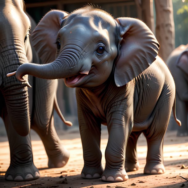 Picture of a being born elephant