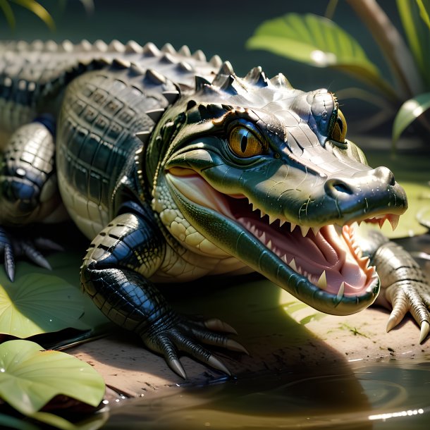 Picture of a being born alligator