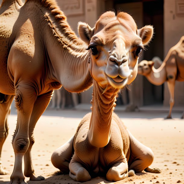 Picture of a being born camel