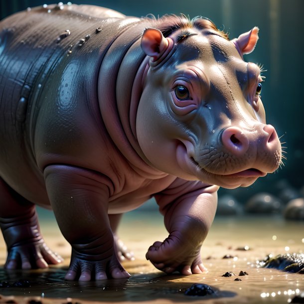 Picture of a being born hippopotamus