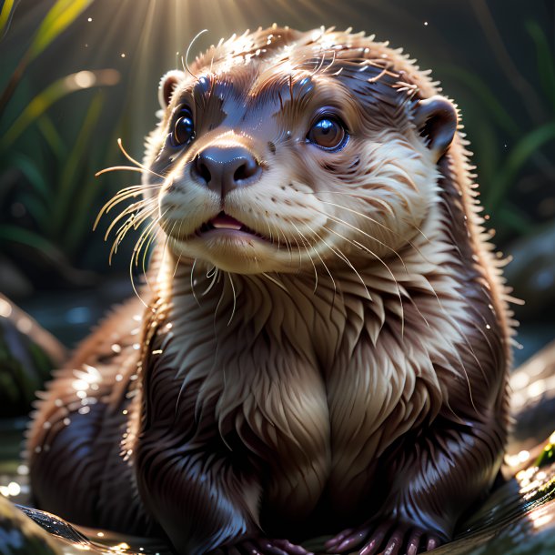 Picture of a being born otter