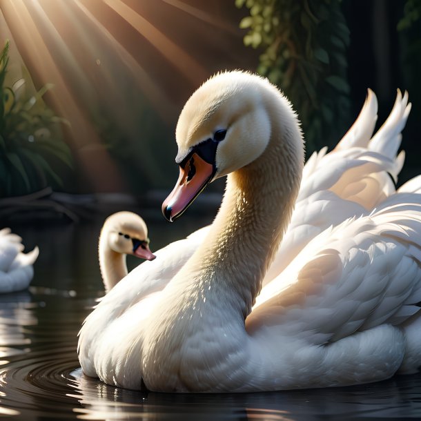 Picture of a being born swan