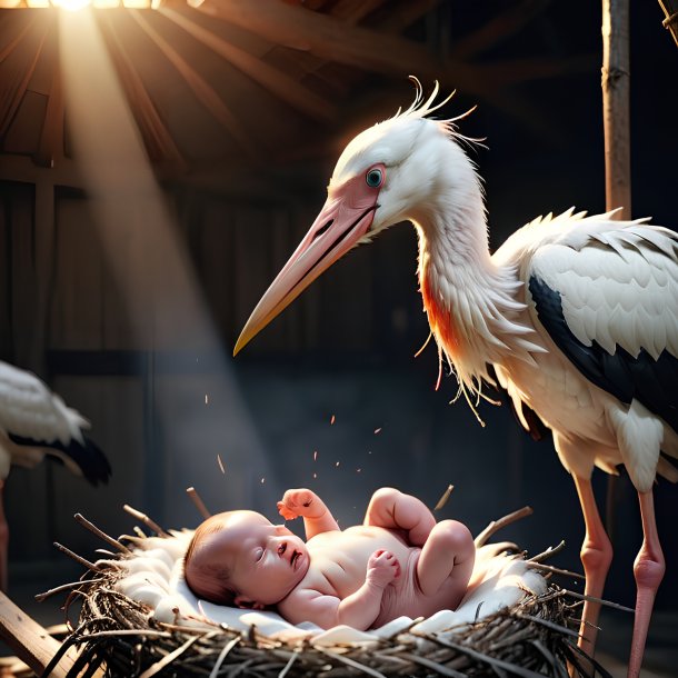 Picture of a being born stork