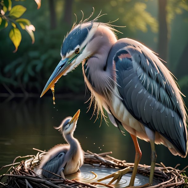 Picture of a being born heron