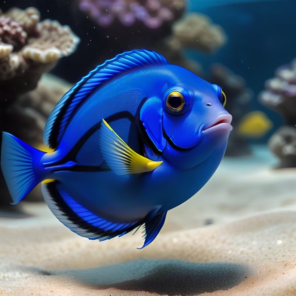 Picture of a being born blue tang