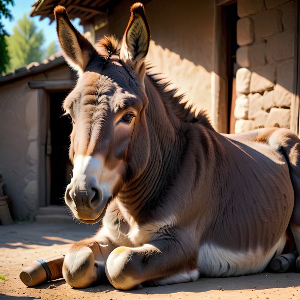 Picture of a resting donkey