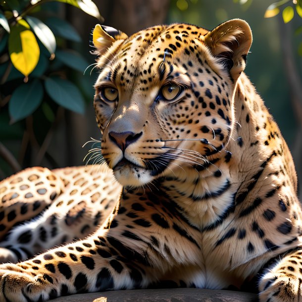 Foto de un leopardo en reposo