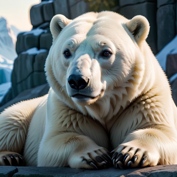 Imagen de un oso polar en reposo