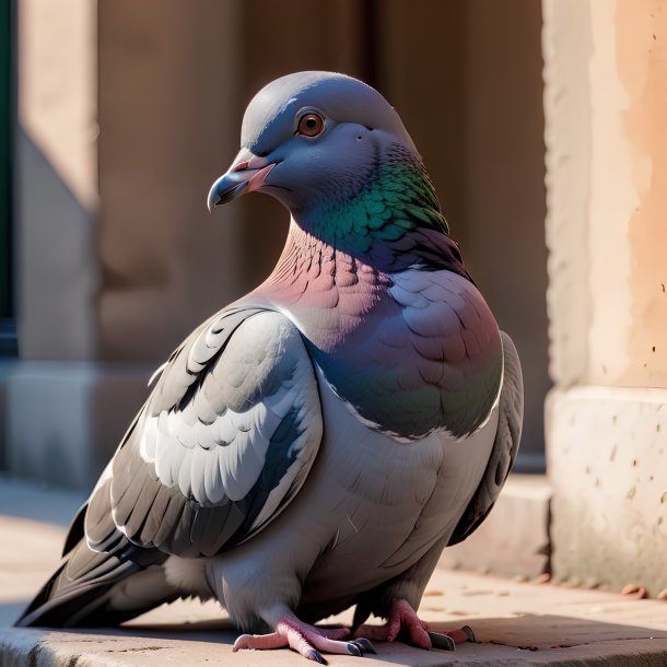 Imagem de um pombo em repouso