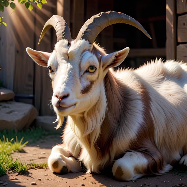 Picture of a resting goat