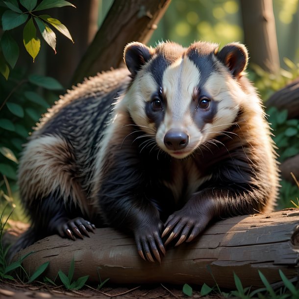 Picture of a resting badger